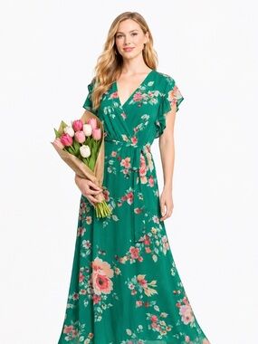 navy floral wedding guest dress Zapakasa Women Navy Floral Ruched Jacquard Long Wedding Guest Dress A Line  Spaghetti Straps Crossed Straps Back Bridesmaid Dress main image 1